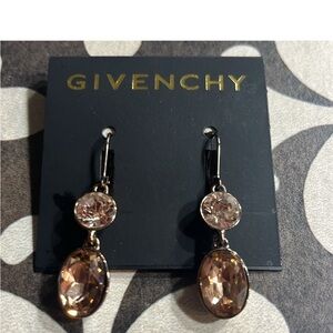 Givenchy Gold and Silver Crystal Drop Earrings